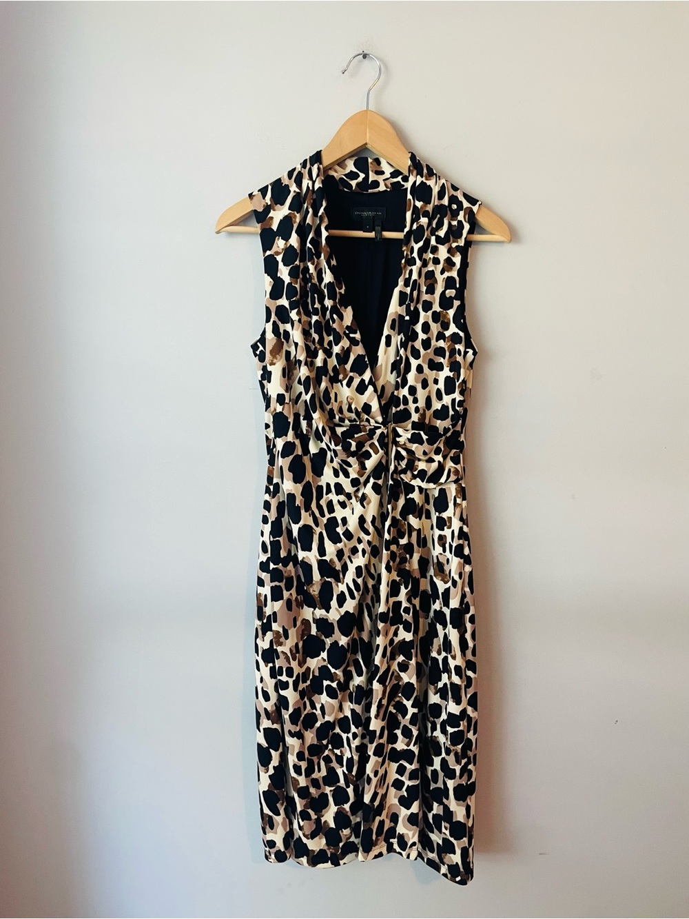 Donna Karan New York Sleeveless Leopard Print Dress - Picture 2 of 10